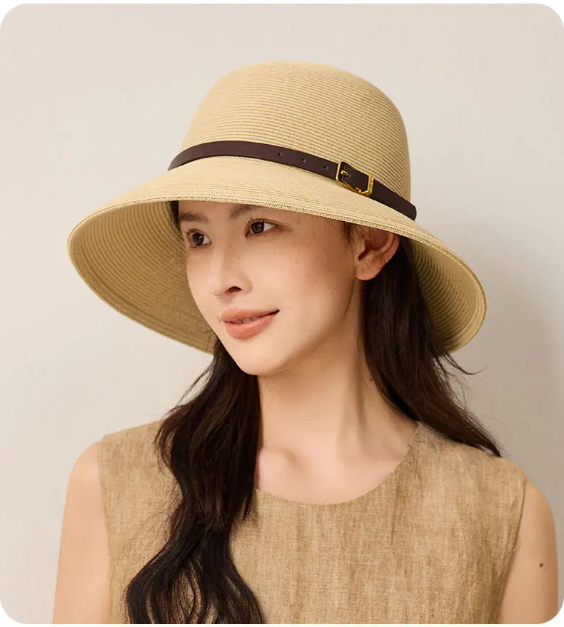 Woven Women's Summer Straw Hat With Wide Brim Sun Protection Sun Hat