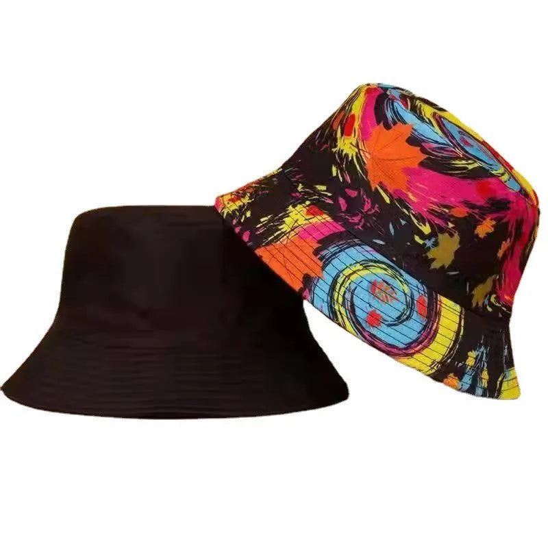 Street Graffiti Men's Bucket Hat Double-Sided Hip Hop Outdoor