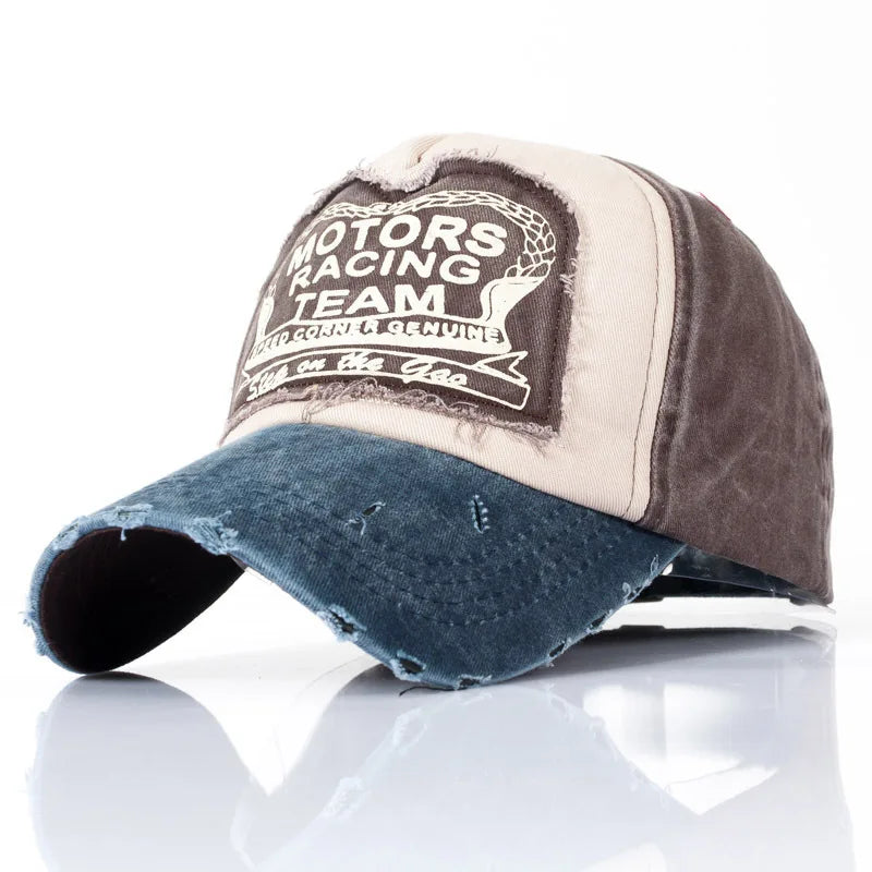Washed Denim Baseball Cap Coated Snapback Hip Hop Hat
