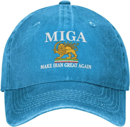 Iranian Flag Baseball Cap Outdoor Men Sun Hat Lion Crown Flag Pahlavi Dynasty Lion Sun Flag