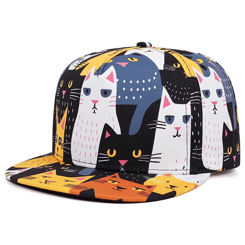Flat Brimmed Hat Printed Animal Street Hip Hop Hat
