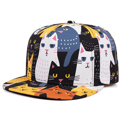 Flat Brimmed Hat Printed Animal Street Hip Hop Hat