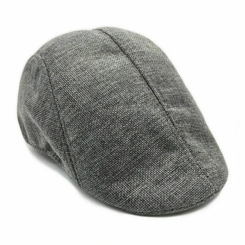 Vintage Linen Beret Caps For Men Women Autumn Fashion Newsboy Adjustable Hats