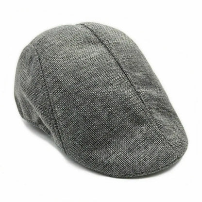 Vintage Linen Beret Caps For Men Women Autumn Fashion Newsboy Adjustable Hats
