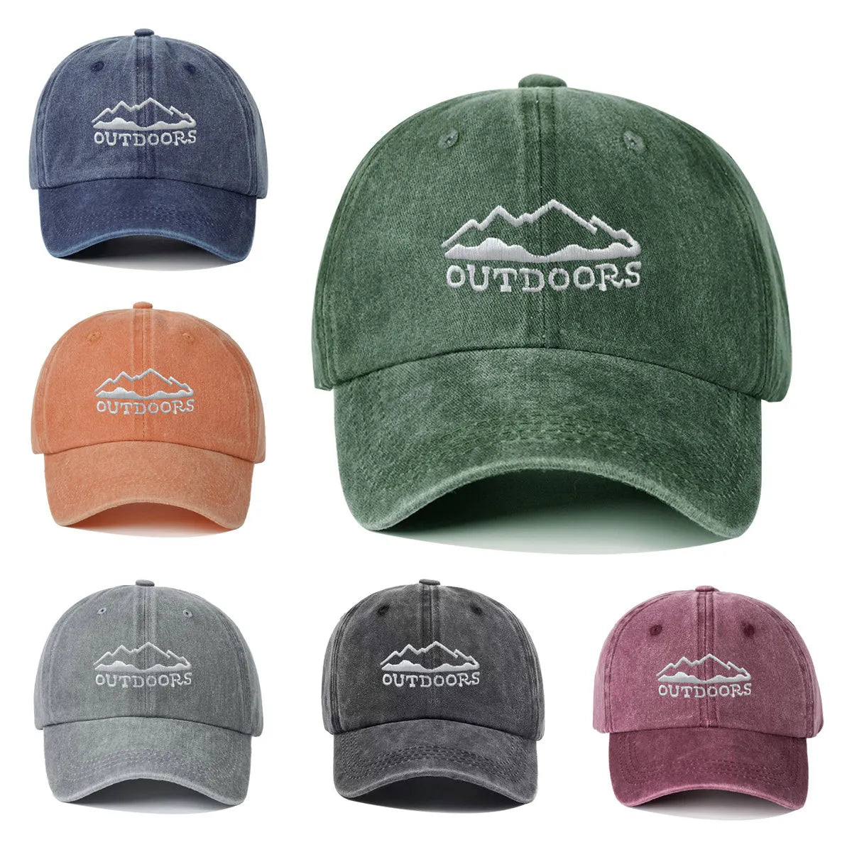 Buckle Baseball Cap with Forest Print