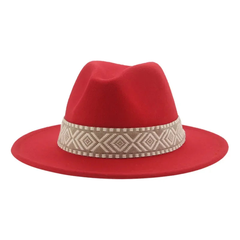 Panama Hat Western Cowboy Hats For Women Solid Big Brim Casual Fedoras Men Women