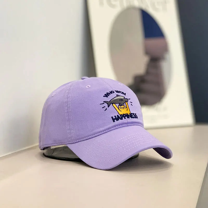 Baseball Cap Women Men Cat Fish Embroidery Snapback Hats
