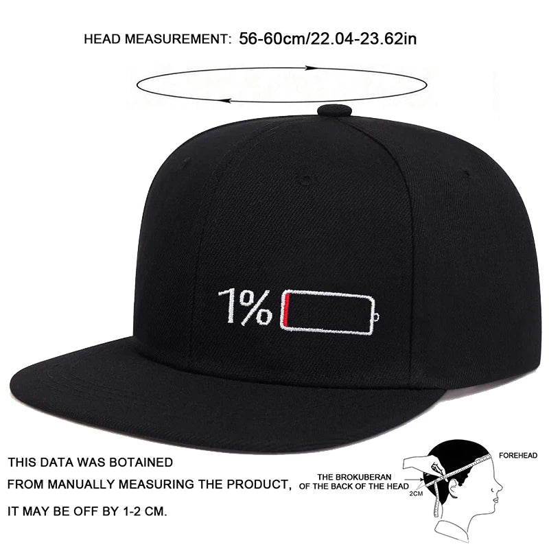 Unisex Battery Embroidery Hip-hop Hats Spring Autumn Outdoor Casual