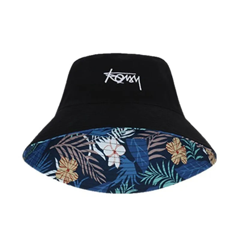 Letter Embroidered Reversible Bucket Hat