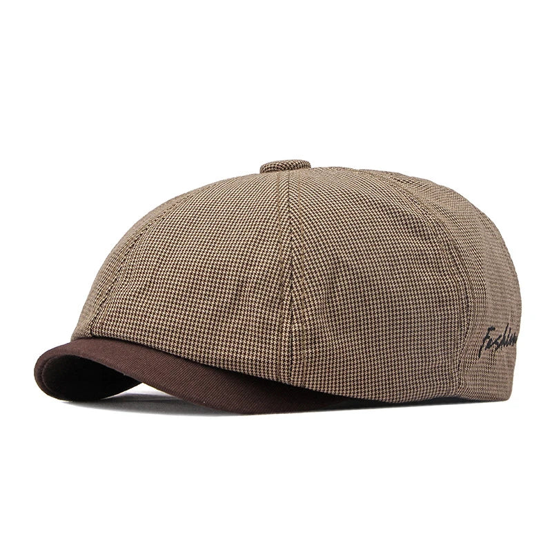 Casual Newsboy Caps Men Cotton Flat Cap Octagonal Hats