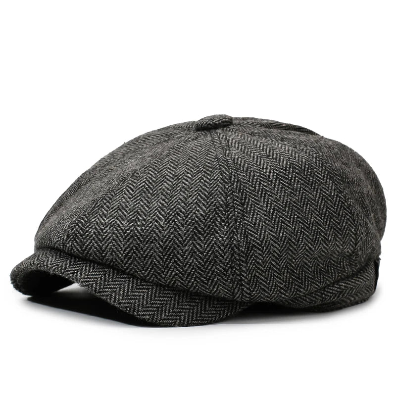 Unisex Casual Newsboy Hat Retro Beret For Spring, Autumn & Winter