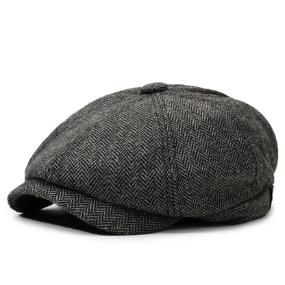Unisex Casual Newsboy Hat Retro Beret For Spring, Autumn & Winter