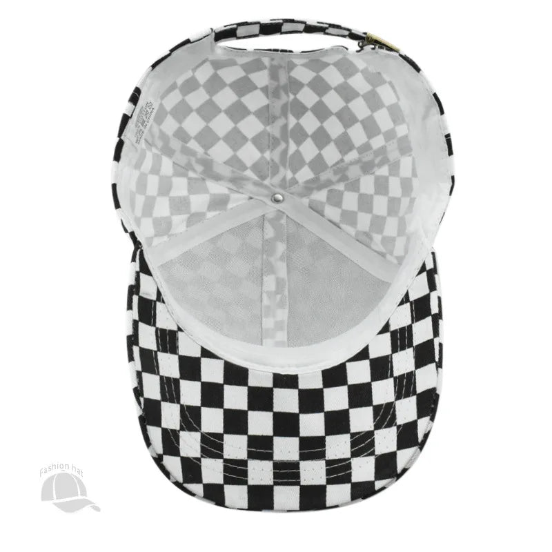 Checkerboard Baseball Cap Men Women Outdoor