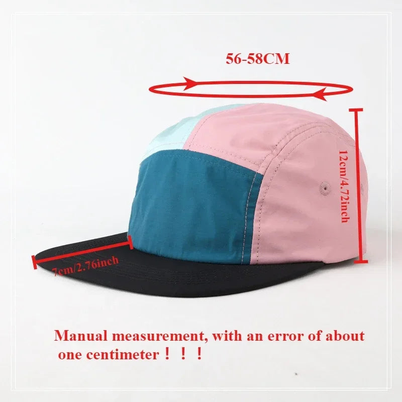 Japanese 5 Panel Color Blocking Baseball Caps