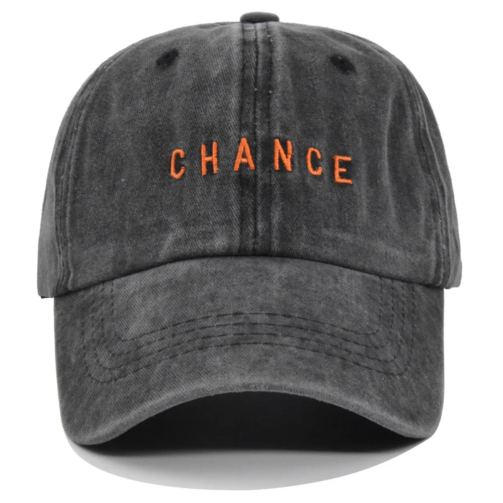 Retro Chance Letter Embroidery Baseball Caps Men