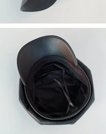 Korean Version Leather Beret, Kids Autumn Winter Octagonal Hat