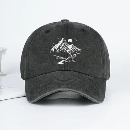 Mountain Landscape Washed Baseball Cap