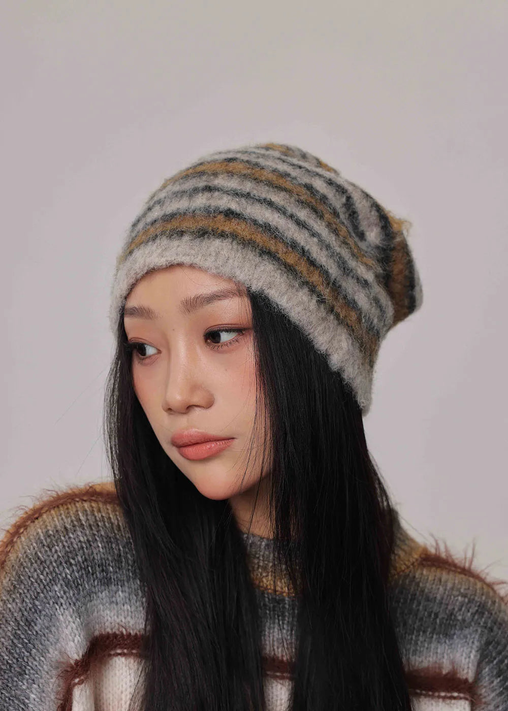 Striped Knitted Beanies Hats For Women & Men