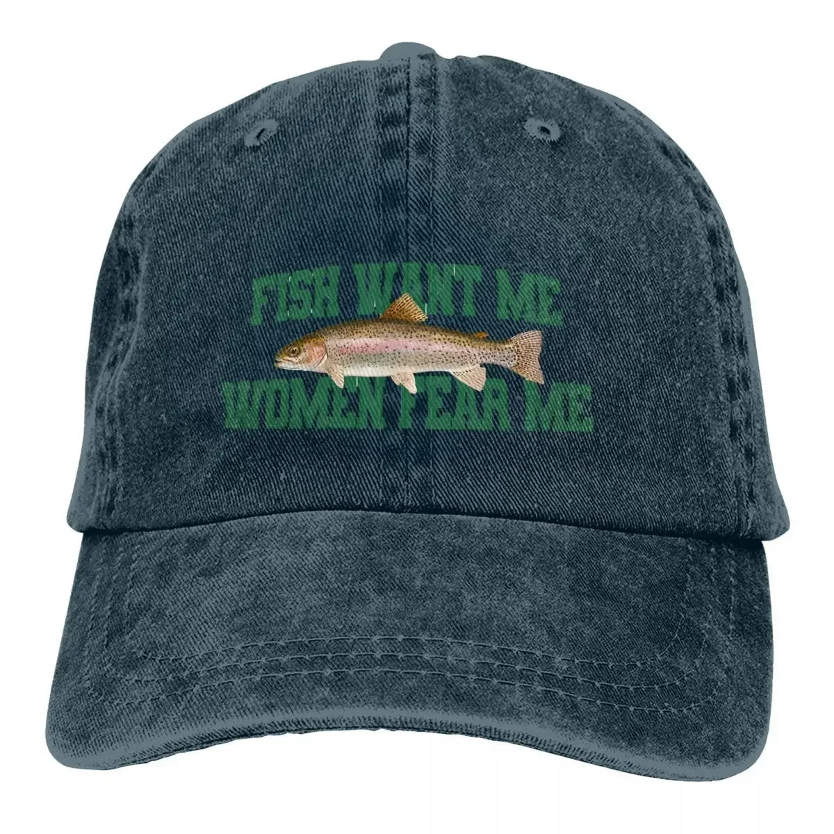 Pure Color Dad Hats Fish Want Me Women