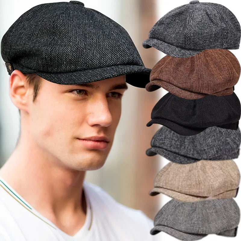 New Classic Hat For Men Caps Vintage Retro Tweed Peaky Blinders Beret Hat