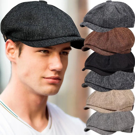 New Classic Hat For Men Caps Vintage Retro Tweed Peaky Blinders Beret Hat