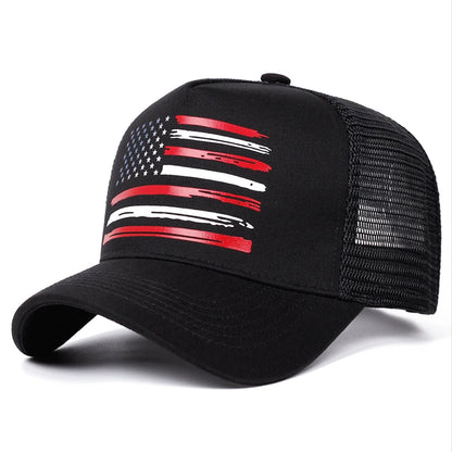 Fashion Creative New Baseball Hat American Flag Printed Hip Hop Hat Outdoor Daily Hat Unisex Mesh Hat