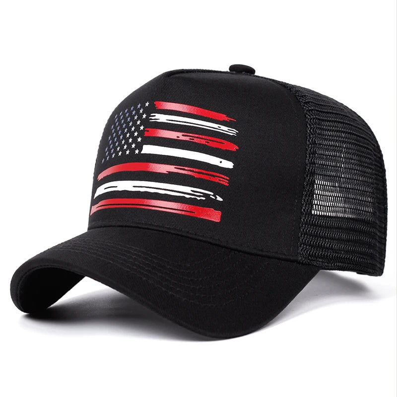 Fashion Creative New Baseball Hat American Flag Printed Hip Hop Hat Outdoor Daily Hat Unisex Mesh Hat