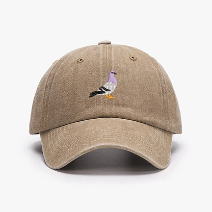 Embroidery Pigeon Spring Vintage Baseball Caps