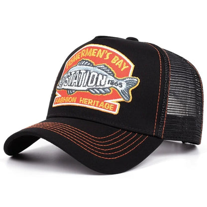Unisex Summer Fishing Cap Breathable Mesh Trucker Hat Men Women