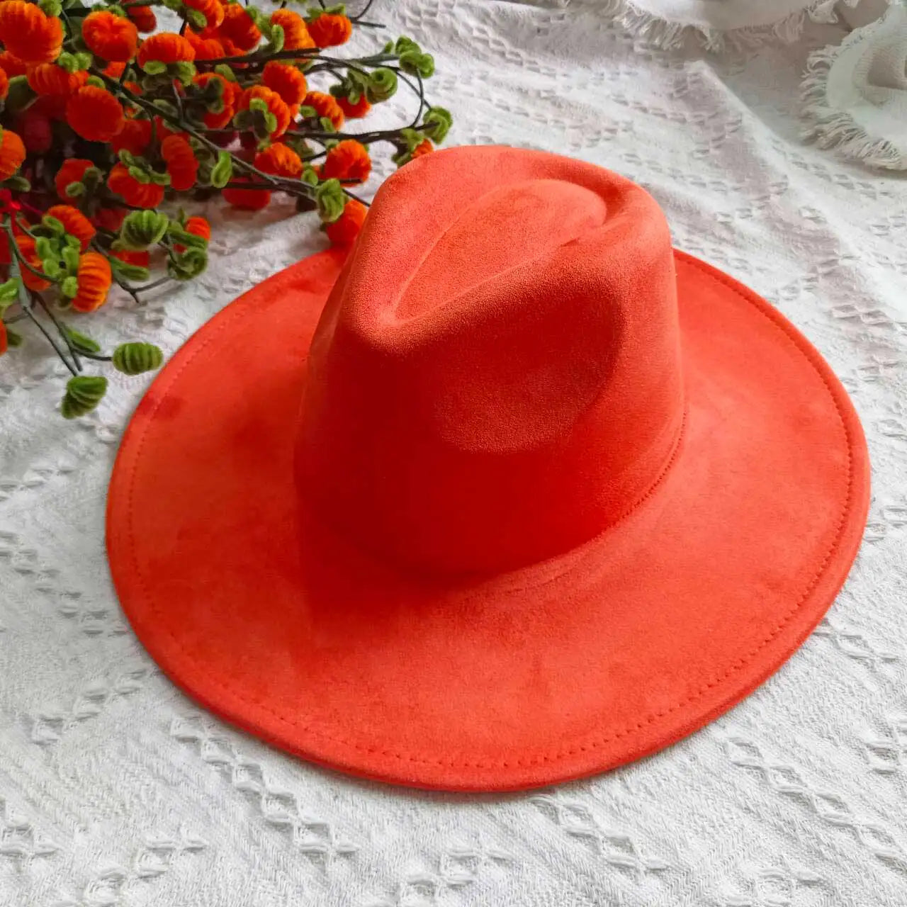 Vegan Suede Fedora Rancher Hats Blank Hats