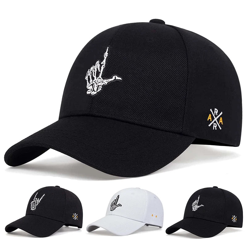 Unisex Skeleton Fingers Embroidery Baseball Caps Spring Autumn