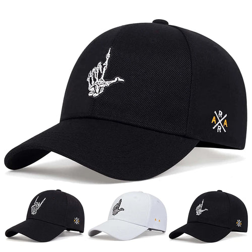 Unisex Skeleton Fingers Embroidery Baseball Caps Spring Autumn