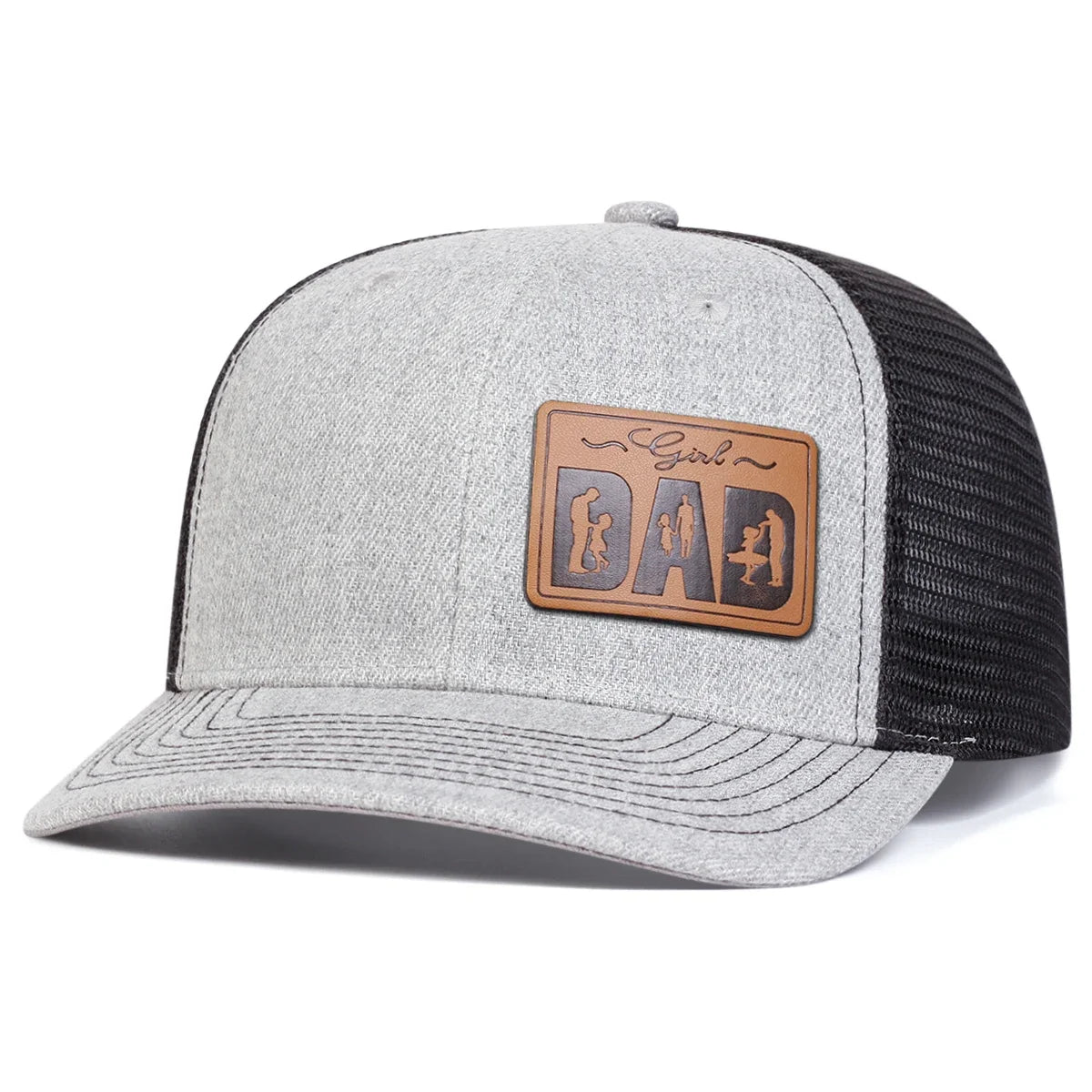 Unisex Dad Letter Brown Leather Label Baseball Net Caps Spring Summer