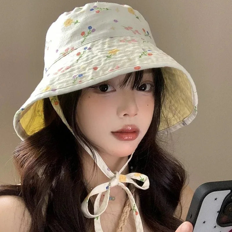 Summer Panama Bucket Hat Outdoor Travel Sunscreen Female Sun Hats