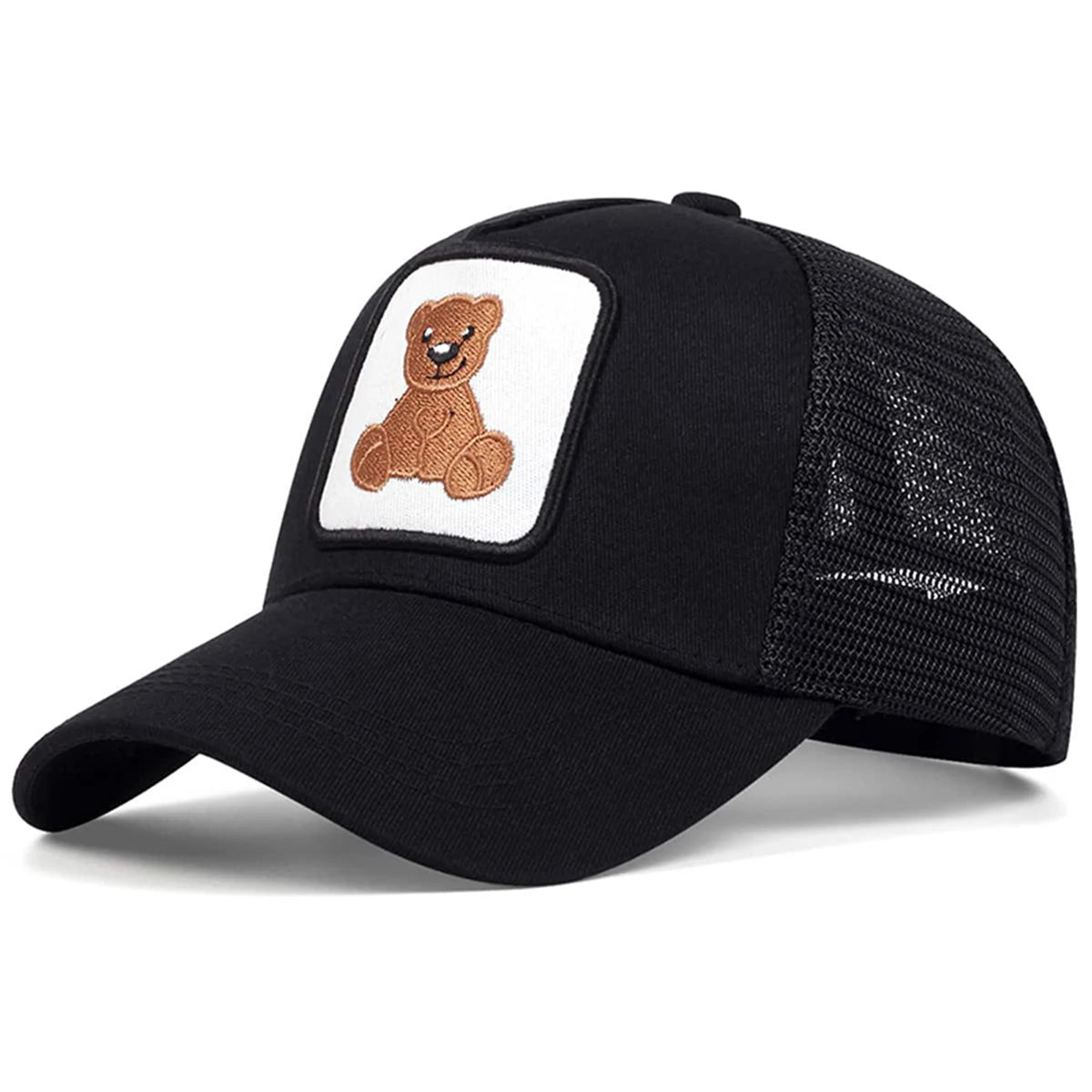 Unisex Little Bear Embroidery Baseball Net Caps Spring and Summer