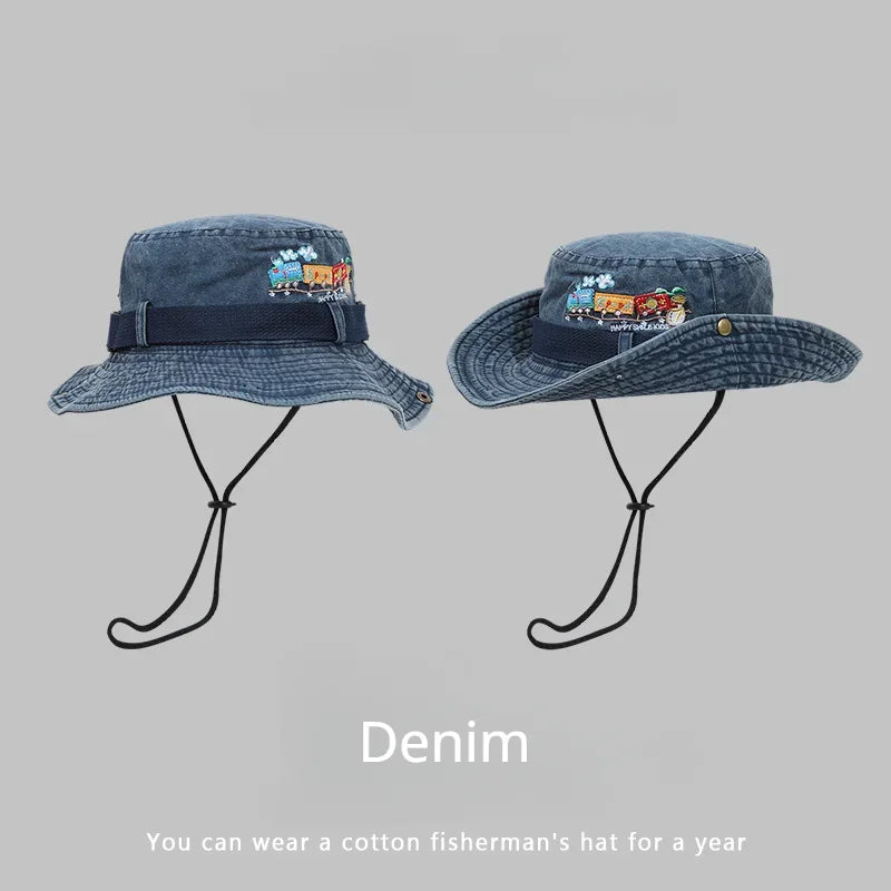 Y2K Bucket Hats For Man Women Beach Anti-Sun Panama Outdoor