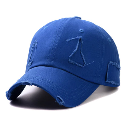 Trendy Streetwear Hip Hop Worn Hole Face Cap For Women Men