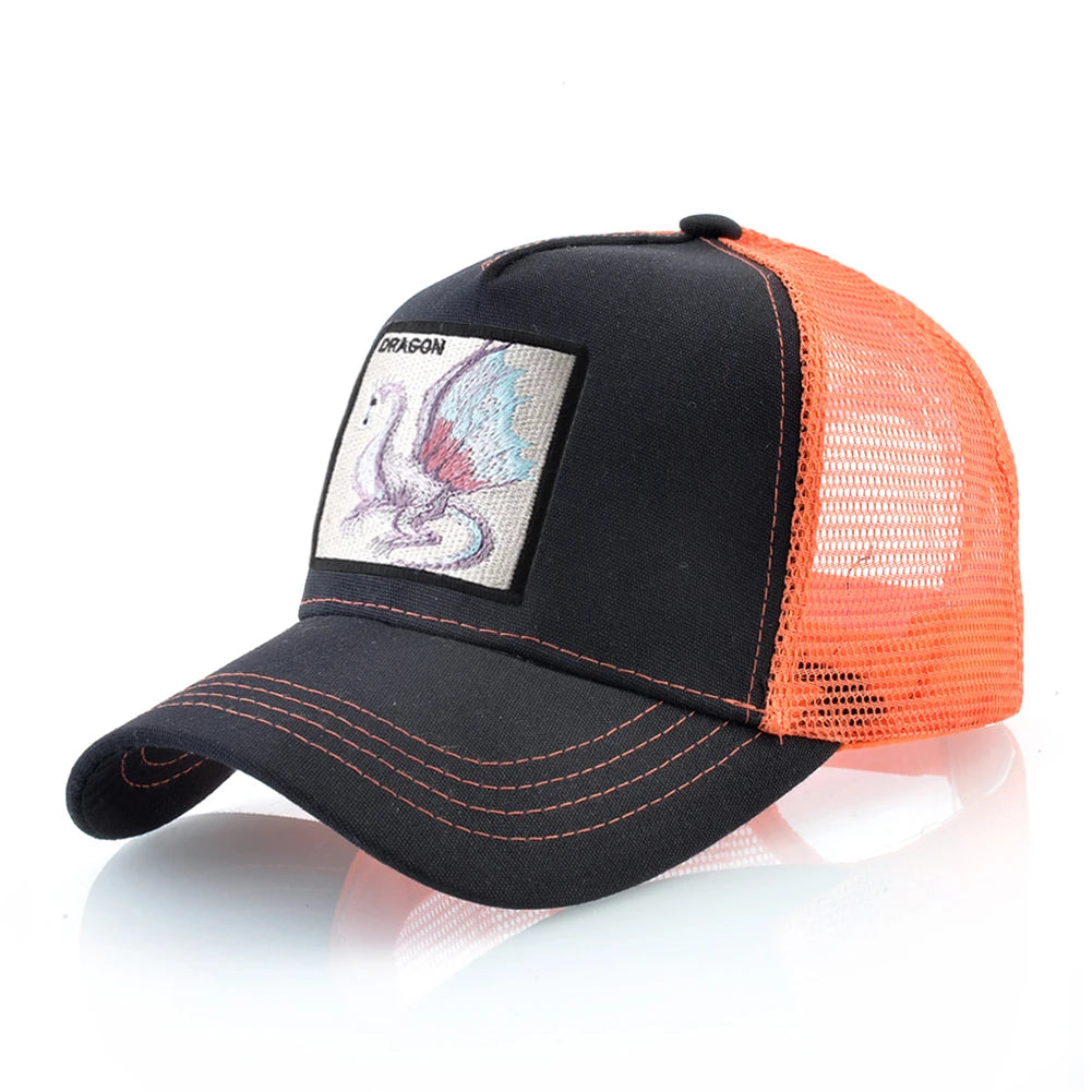 Embroidery Dragon Baseball Cap Men Outdoor