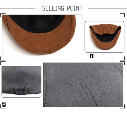 New Suede Autumn Winter Beret Fashion Vintage Men Women Newsboy Hat
