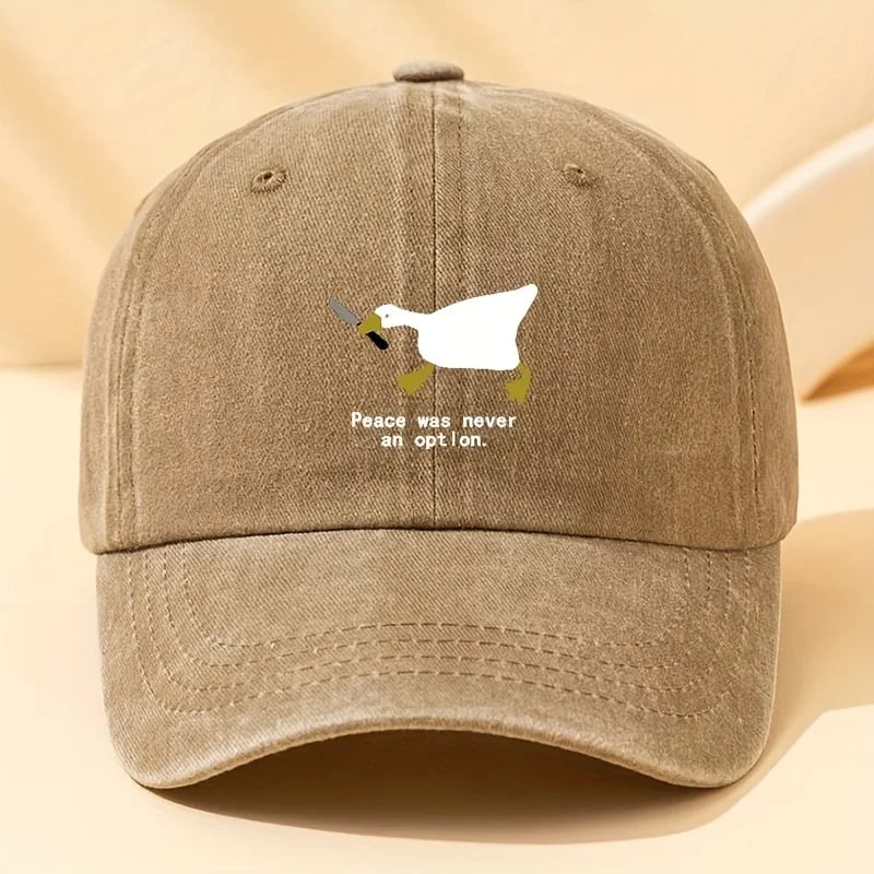 A Running Goose Fashionable Printed Baseball Cap Versatile Outdoor