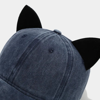 Cute Cat Ears Baseball Cap Women Summer Soft Top Caps Student Couple Personalized Hat