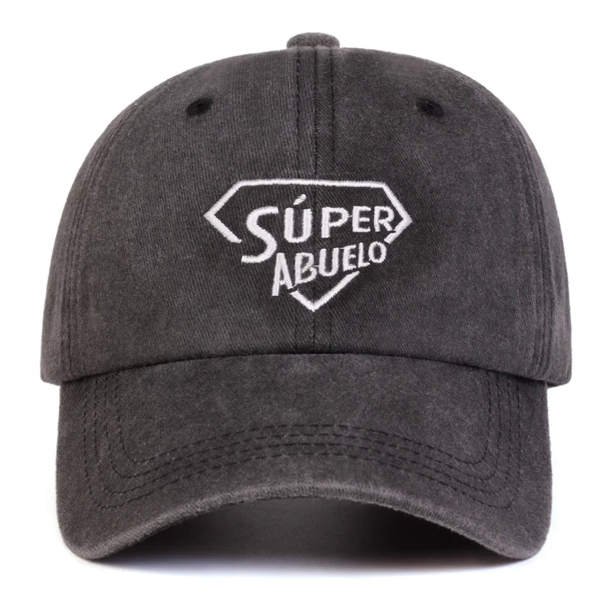 Unisex Super Abuelo Letter Embroidery Wash Baseball Caps Spring Autumn