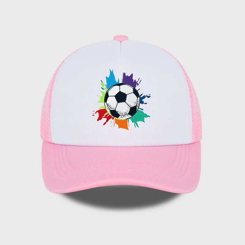 Colorful Soccer Splash Print Sponge Mesh Cap