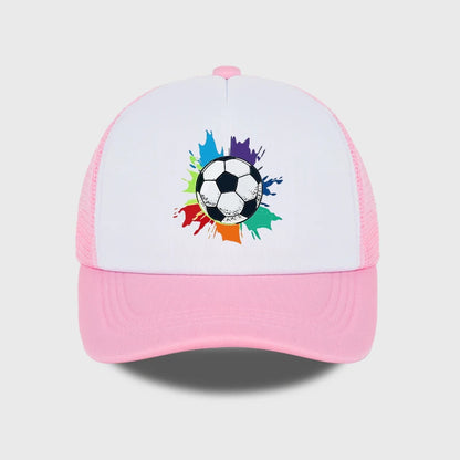 Colorful Soccer Splash Print Sponge Mesh Cap