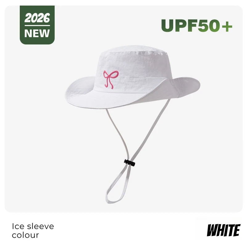 Korean Embroidery Pink Bow Quick Fisherman Hat