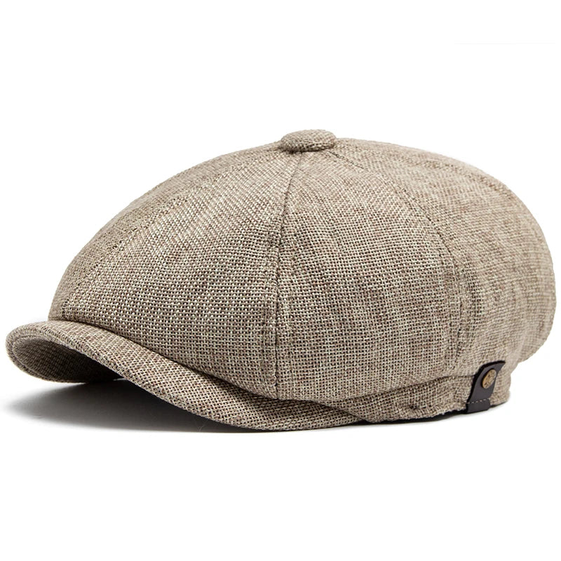 New Vintage Newsboy Caps Summer Linen Beret Men Women