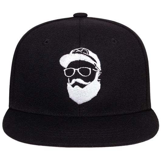 Unisex Uncle Beard Embroidery Hip-hop Net Hats