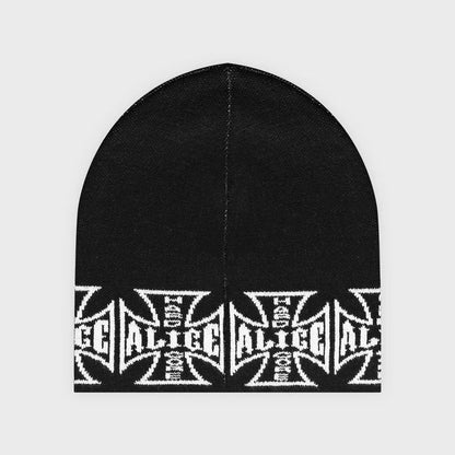 Winter Warm Cross Earflap Beanie Oversized Knitted Skullcap