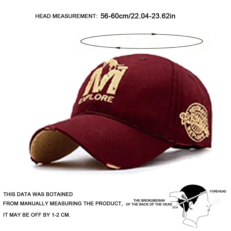 Unisex EXPLORE M Wolf Printed Baseball Caps Spring Autumn Outdoor Adjustable Casual Hats Sunscreen Hat Sports Cap