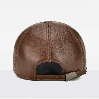 2026 New Style Men Cowhide Hat Winter Warm Outdoor